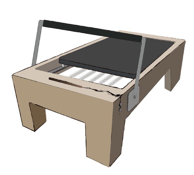 合成材を使ってジャンピングボード周辺で木材が割れたイラスト